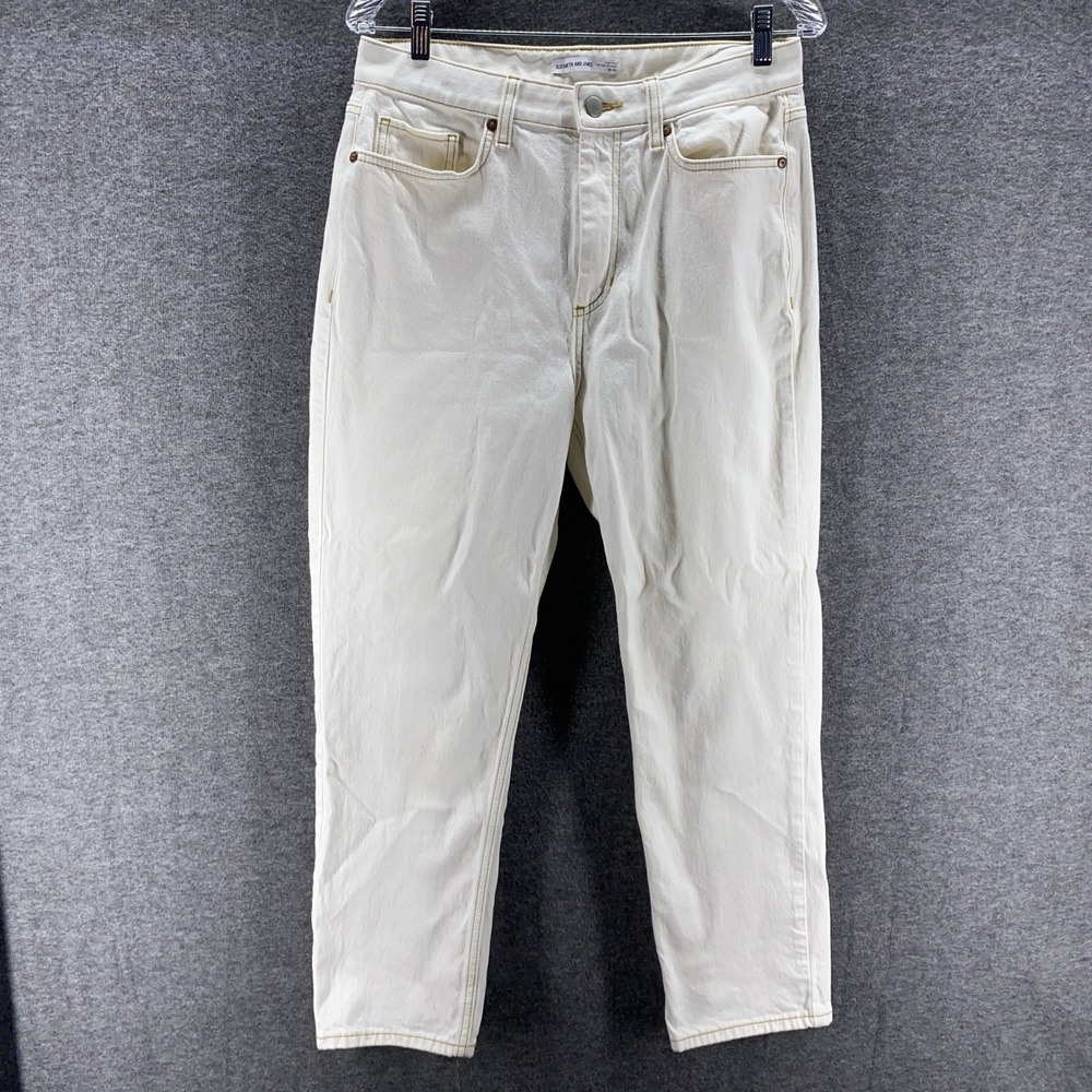 Elizabeth and James Vintage Straight Jeans Womens 10/30 Cream High Rise